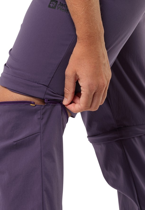 Purple Women Jack Wolfskin Glastal Zip Off Hiking Pants | 36721688