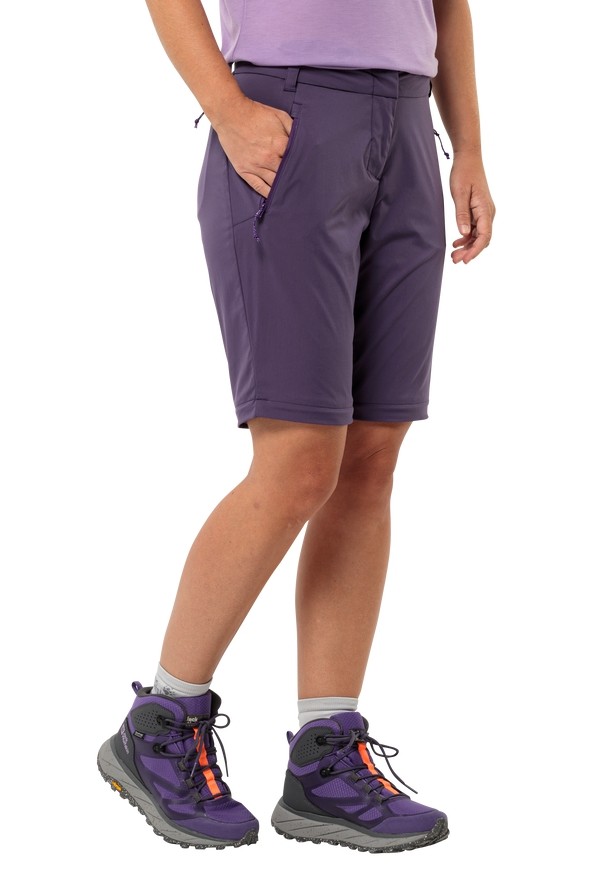 Purple Women Jack Wolfskin Glastal Zip Off Hiking Pants | 36721688