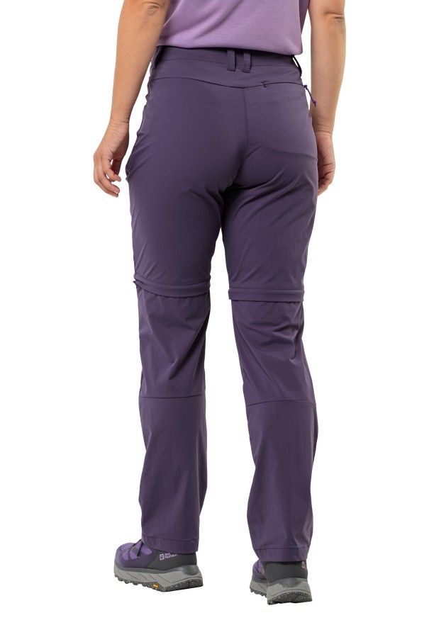 Purple Women Jack Wolfskin Glastal Zip Off Hiking Pants | 36721688