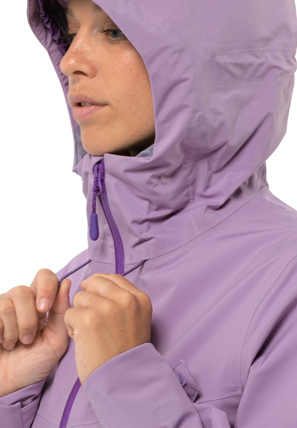 Purple Women Jack Wolfskin Highest Peak 3l Rain Jackets | 38550290