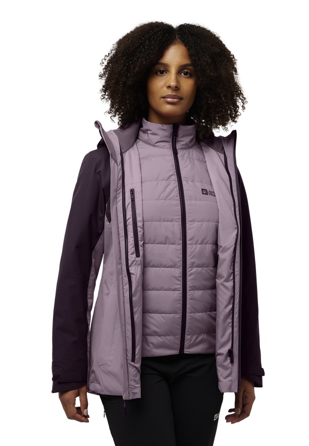 Purple Women Jack Wolfskin Hunberg 3in1 Jackets | 20500014