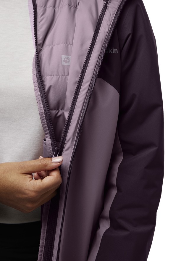 Purple Women Jack Wolfskin Hunberg 3in1 Jackets | 20500014