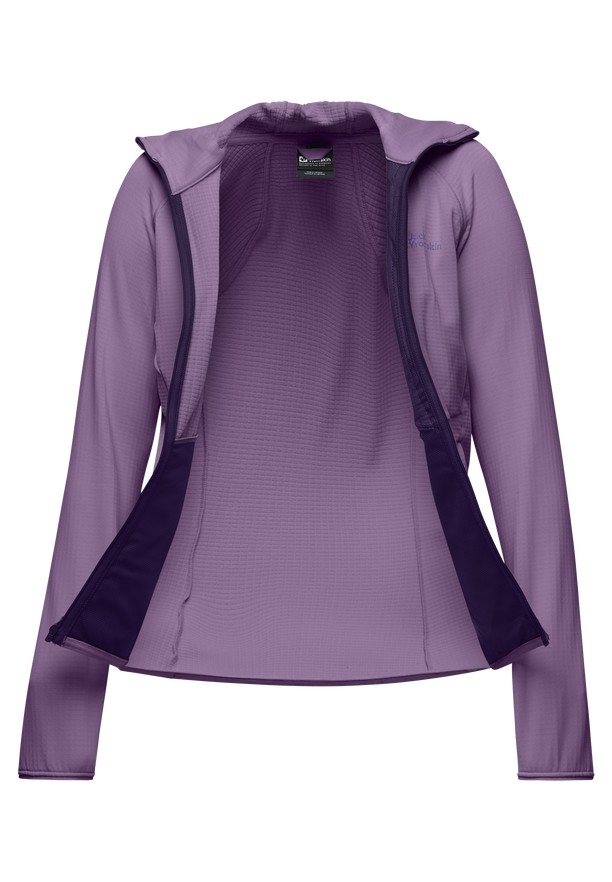 Purple Women Jack Wolfskin Kolbenberg Hooded Fz Fleece Jackets | 71097989