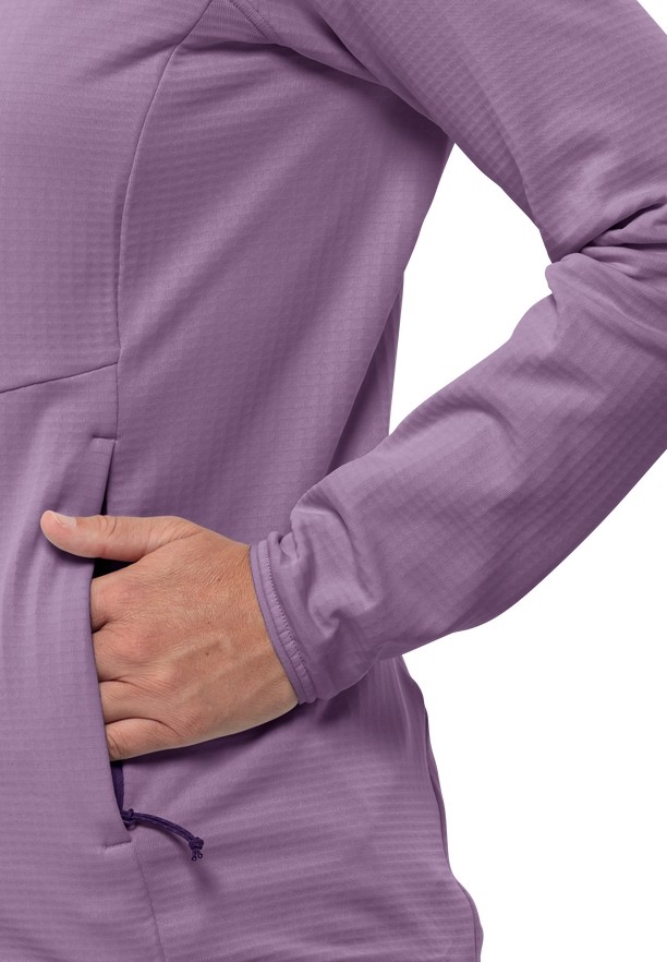 Purple Women Jack Wolfskin Kolbenberg Hooded Fz Fleece Jackets | 71097989