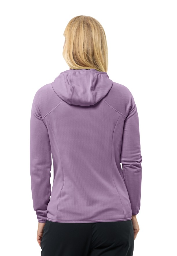 Purple Women Jack Wolfskin Kolbenberg Hooded Fz Fleece Jackets | 71097989