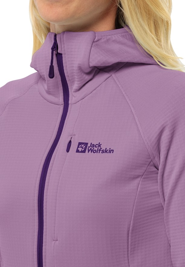 Purple Women Jack Wolfskin Kolbenberg Hooded Fz Fleece Jackets | 71097989