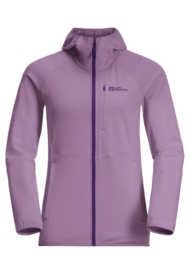 Purple Women Jack Wolfskin Kolbenberg Hooded Fz Fleece Jackets | 71097989