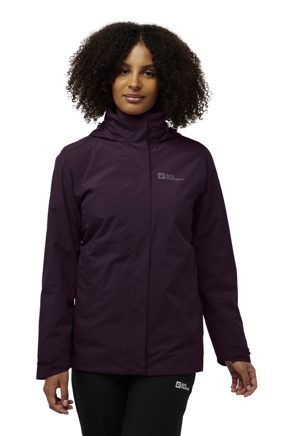 Purple Women Jack Wolfskin Rotwand 3in1 Jackets | 75735032
