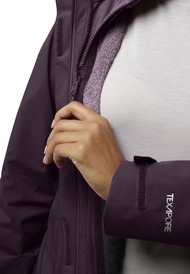 Purple Women Jack Wolfskin Rotwand 3in1 Jackets | 75735032