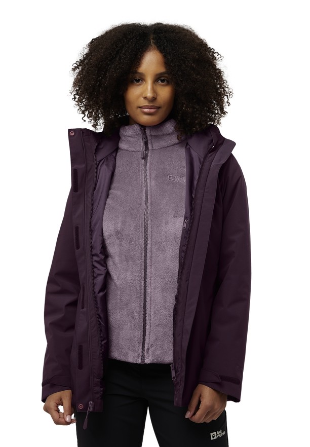 Purple Women Jack Wolfskin Rotwand 3in1 Jackets | 75735032
