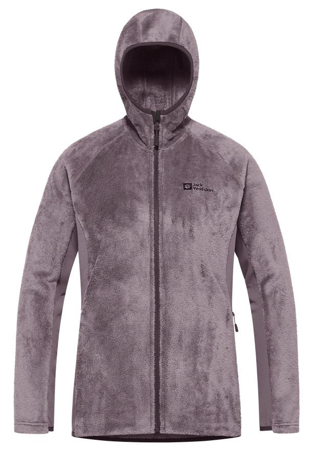 Purple Women Jack Wolfskin Rotwand Hooded Fz Fleece Jackets | 71258681