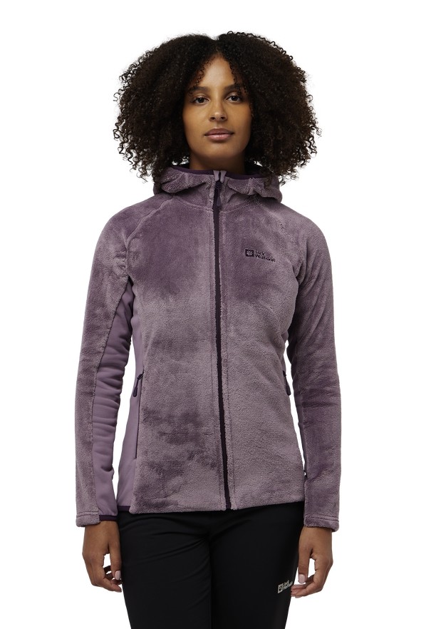 Purple Women Jack Wolfskin Rotwand Hooded Fz Fleece Jackets | 71258681