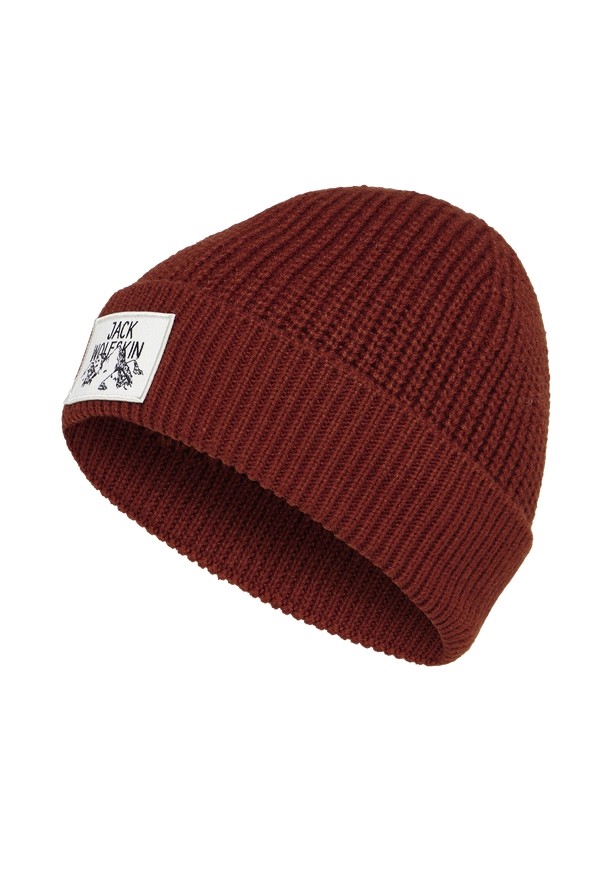 Red Men Jack Wolfskin Badge Beanie | 94411499