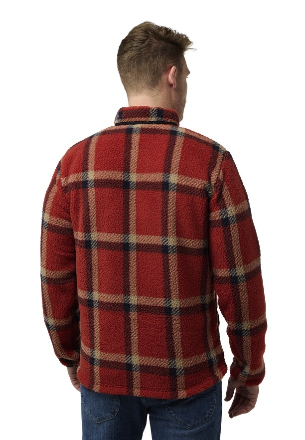 Red Men Jack Wolfskin Felslicht Check Fleece Jackets | 38334633