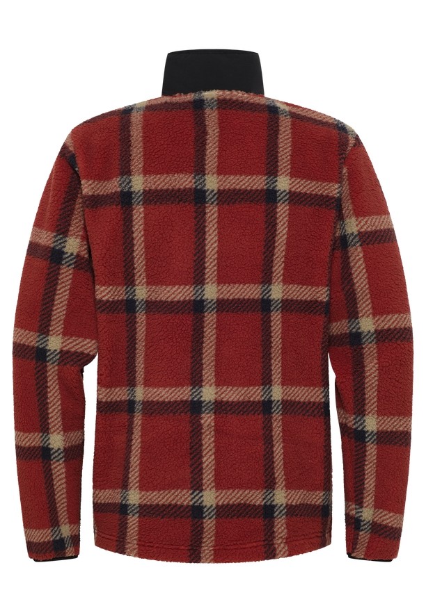 Red Men Jack Wolfskin Felslicht Check Fleece Jackets | 38334633