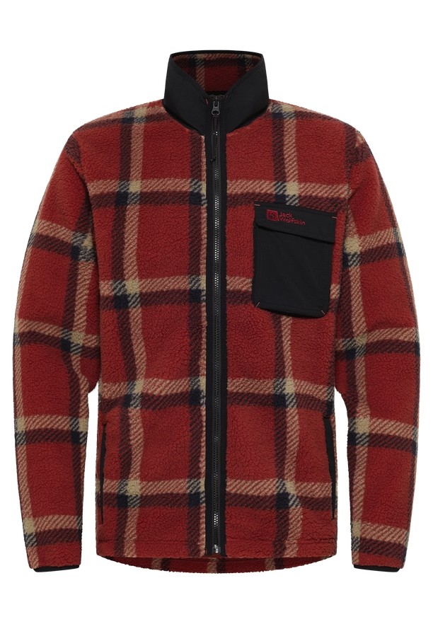 Red Men Jack Wolfskin Felslicht Check Fleece Jackets | 38334633