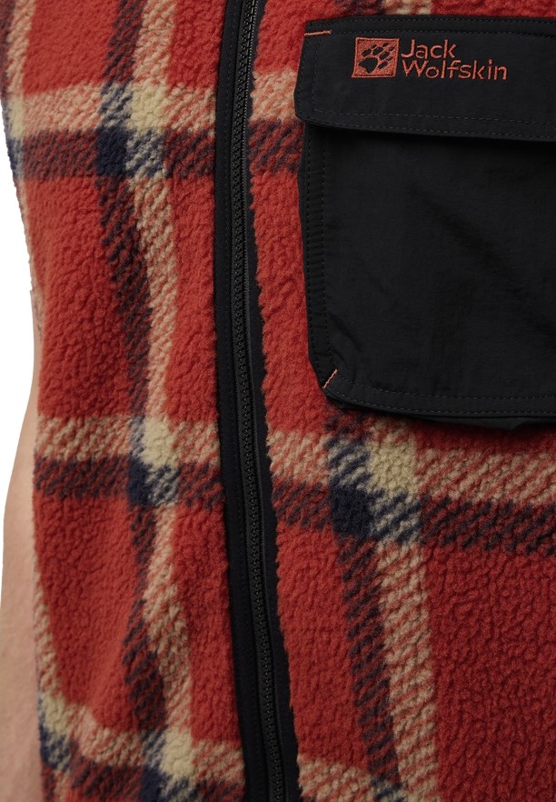 Red Men Jack Wolfskin Felslicht Check Vest | 16404292