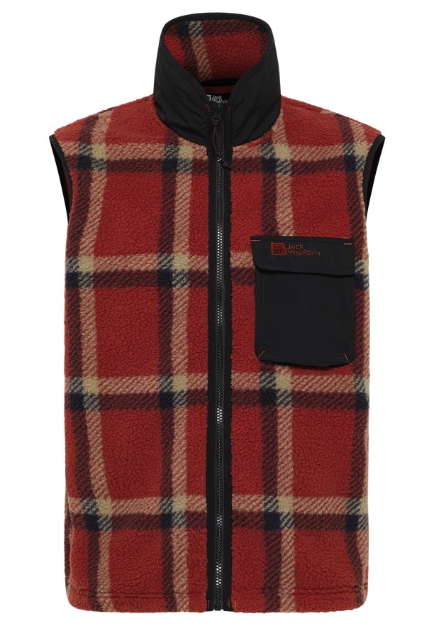Red Men Jack Wolfskin Felslicht Check Vest | 16404292