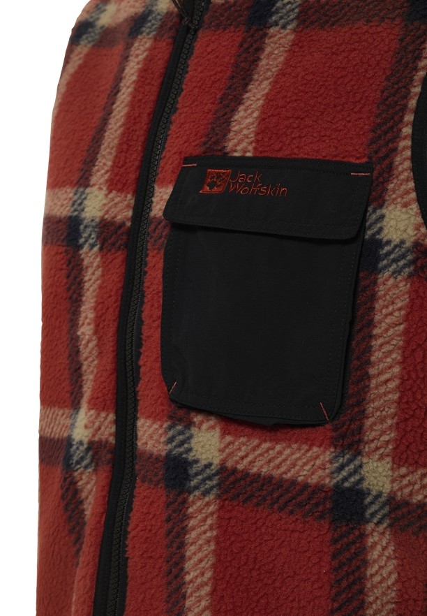Red Men Jack Wolfskin Felslicht Check Vest | 16404292
