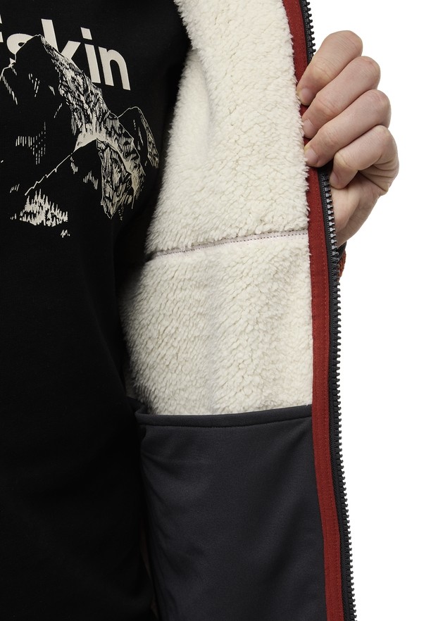 Red Men Jack Wolfskin Kaminfeuer Fleece Jackets | 90262438