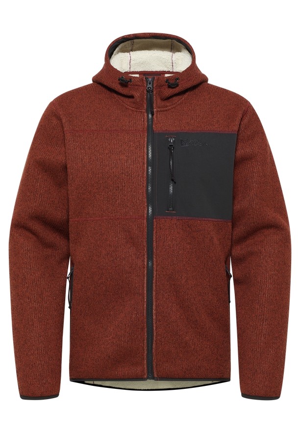 Red Men Jack Wolfskin Kaminfeuer Hooded Fleece Jackets | 24625437