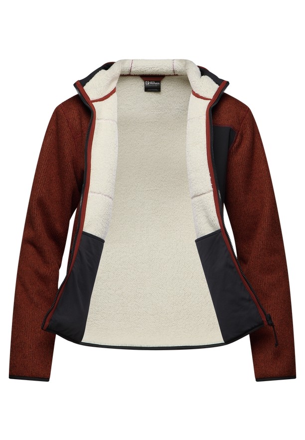Red Men Jack Wolfskin Kaminfeuer Hooded Fleece Jackets | 24625437