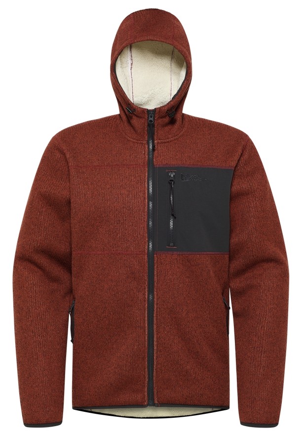 Red Men Jack Wolfskin Kaminfeuer Hooded Fleece Jackets | 24625437