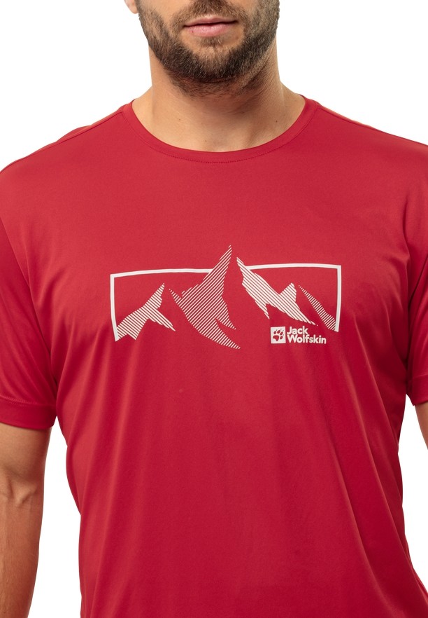 Red Men Jack Wolfskin Peak Graphic T Shirts | 96401538