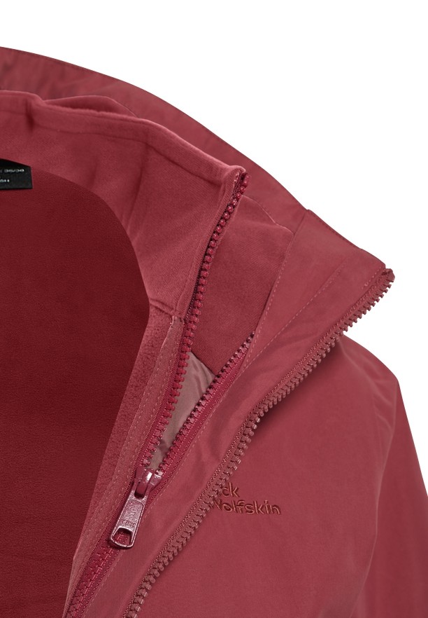 Red Women Jack Wolfskin Baylight 3in1 Coats | 41534510