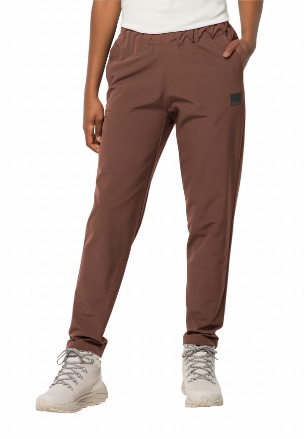Red Women Jack Wolfskin Bike Commute Pants | 29163156