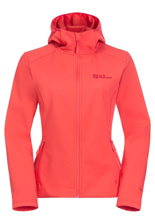 Red Women Jack Wolfskin Bornberg Hoody Softshell Jackets | 29530985