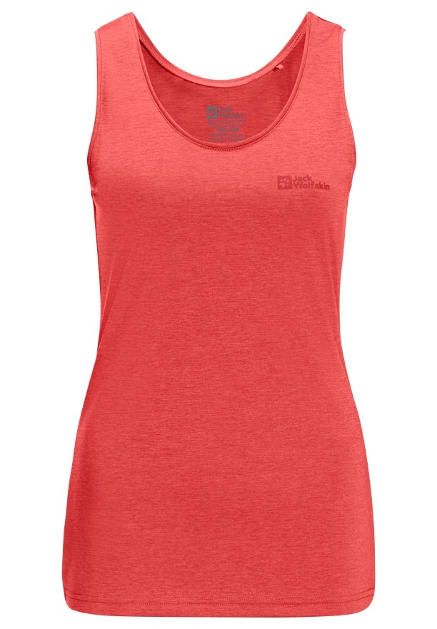 Red Women Jack Wolfskin Crosstrail Tank Top | 15470295