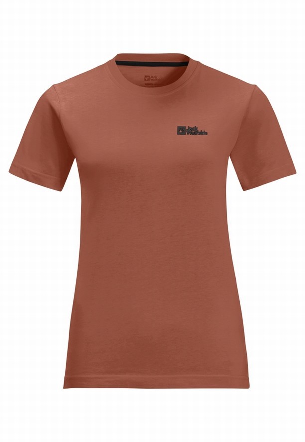 Red Women Jack Wolfskin Essential T Shirts | 78891698