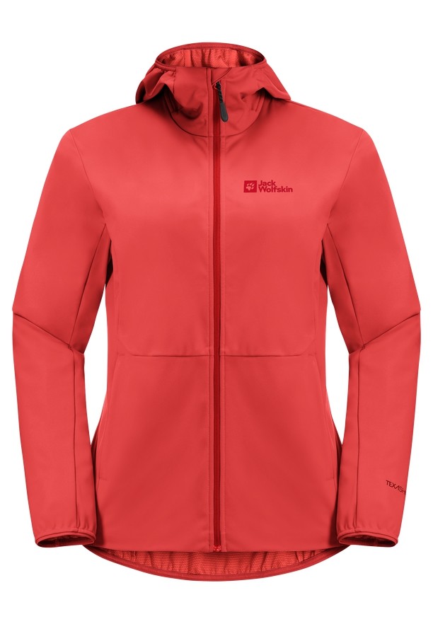 Red Women Jack Wolfskin Feldberg Hoody Softshell Jackets | 53776977