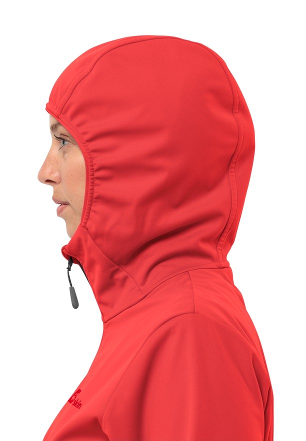 Red Women Jack Wolfskin Feldberg Hoody Softshell Jackets | 53776977
