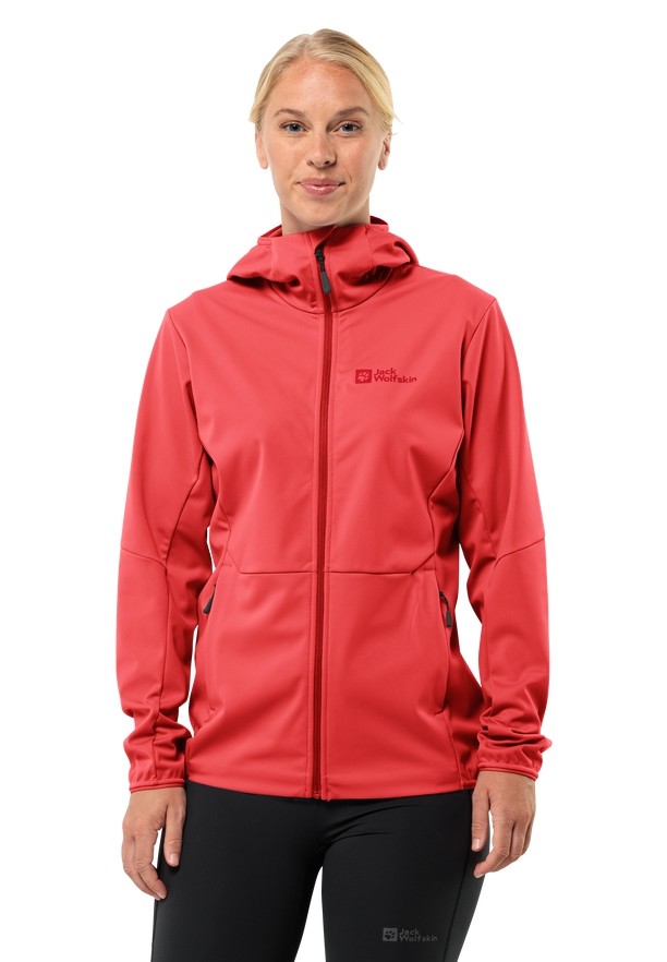 Red Women Jack Wolfskin Feldberg Hoody Softshell Jackets | 53776977