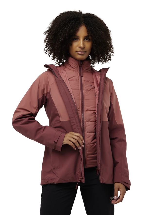 Red Women Jack Wolfskin Glaabach 3in1 Jackets | 36677396