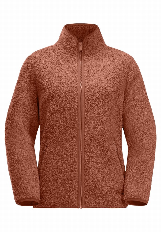 Red Women Jack Wolfskin High Curl Fleece Jackets | 16575844