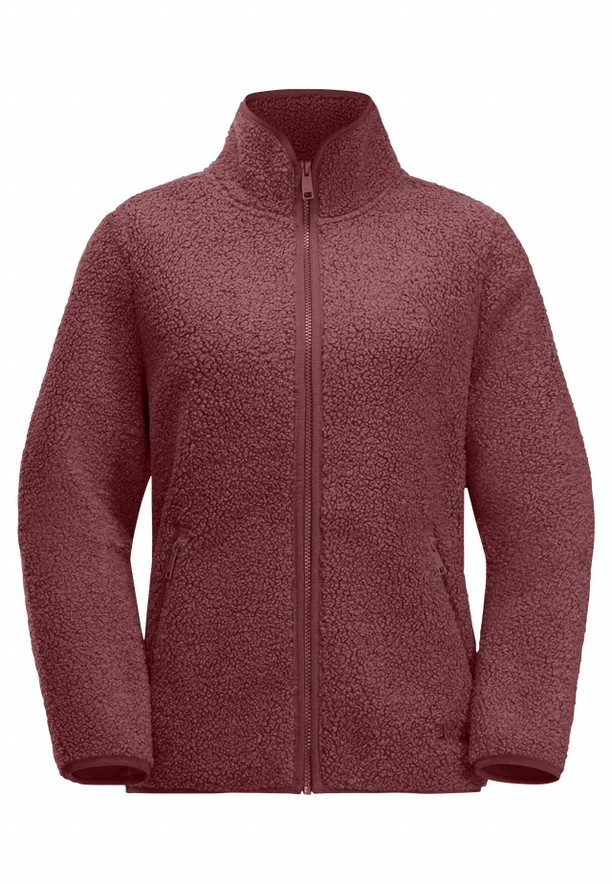 Red Women Jack Wolfskin High Curl Fleece Jackets | 97845334