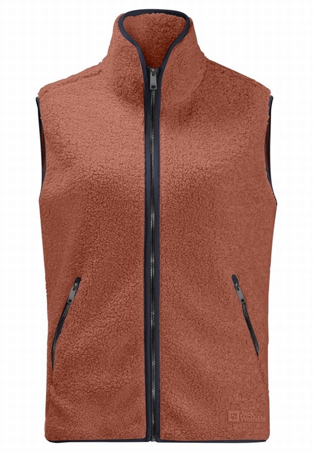 Red Women Jack Wolfskin High Curl Vest | 90901574