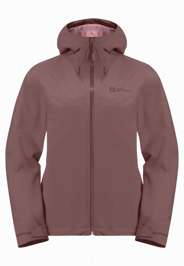 Red Women Jack Wolfskin Highest Peak 3l Rain Jackets | 29981079