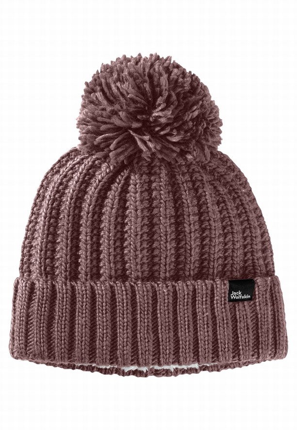Red Women Jack Wolfskin Highloft Knit Beanie | 88003860