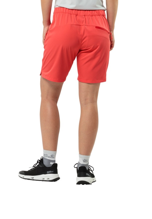 Red Women Jack Wolfskin Hiking Alpine Shorts | 21681504