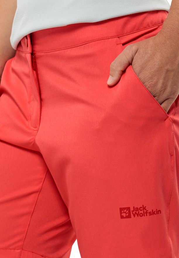 Red Women Jack Wolfskin Hiking Alpine Shorts | 21681504