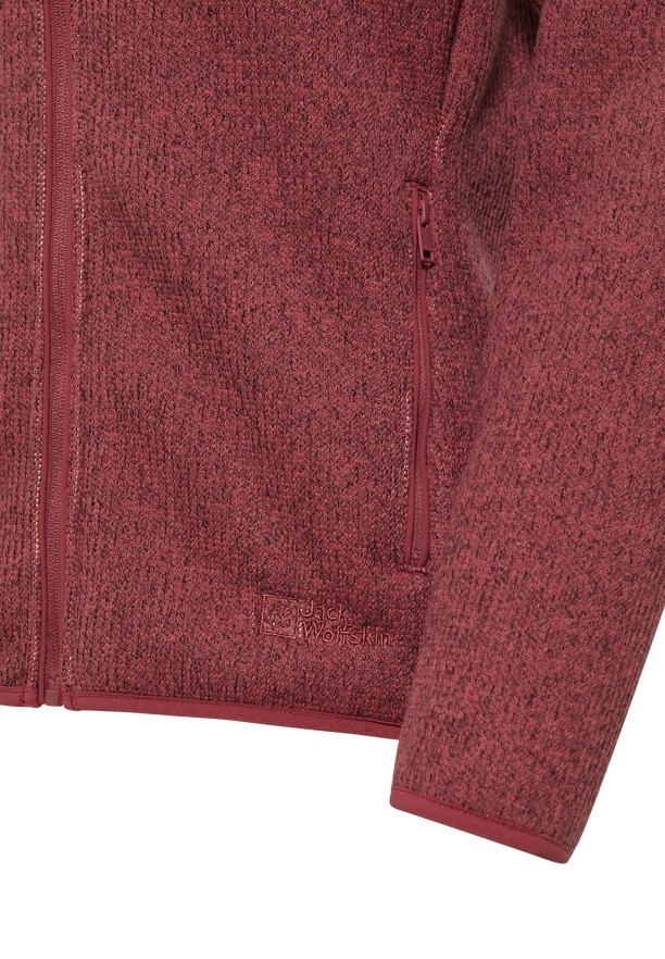 Red Women Jack Wolfskin Kaminfeuer Fleece Jackets | 70408289