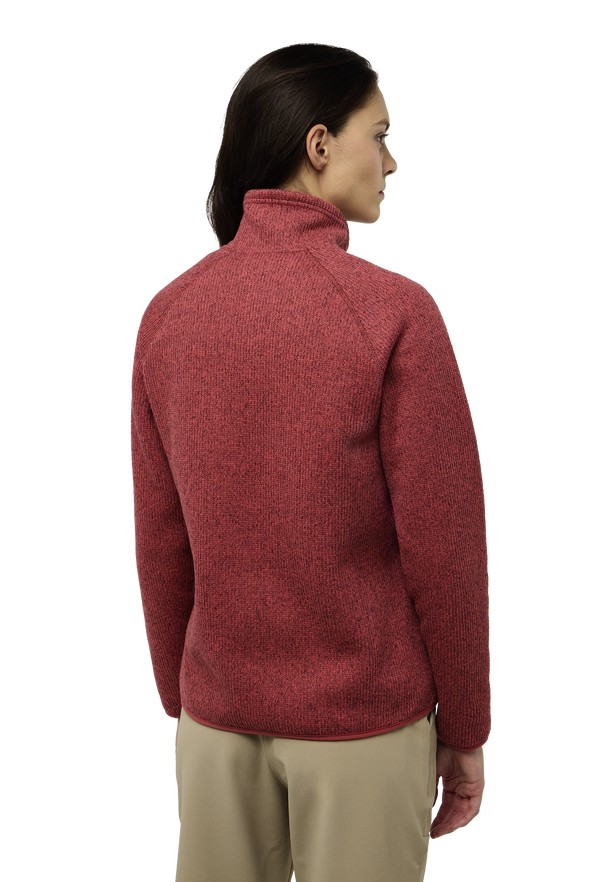 Red Women Jack Wolfskin Kaminfeuer Fleece Jackets | 70408289
