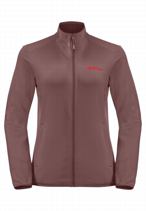 Red Women Jack Wolfskin Kolbenberg Fz Fleece Jackets | 26980820