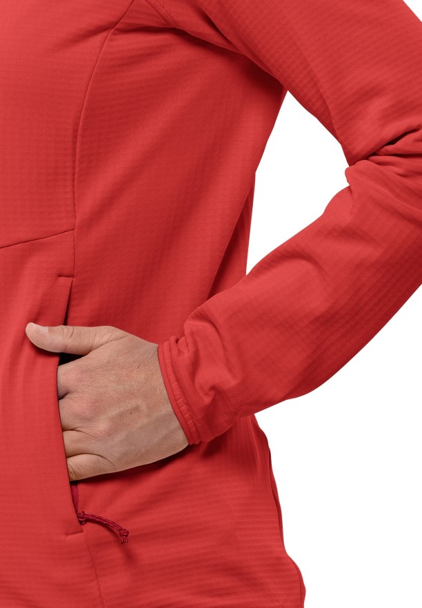Red Women Jack Wolfskin Kolbenberg Hooded Fz Fleece Jackets | 68333985