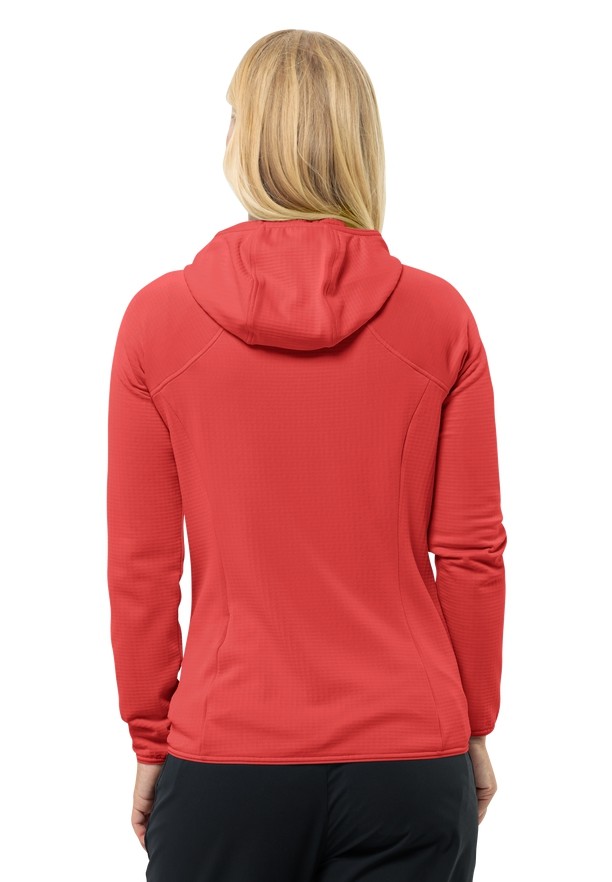 Red Women Jack Wolfskin Kolbenberg Hooded Fz Fleece Jackets | 68333985