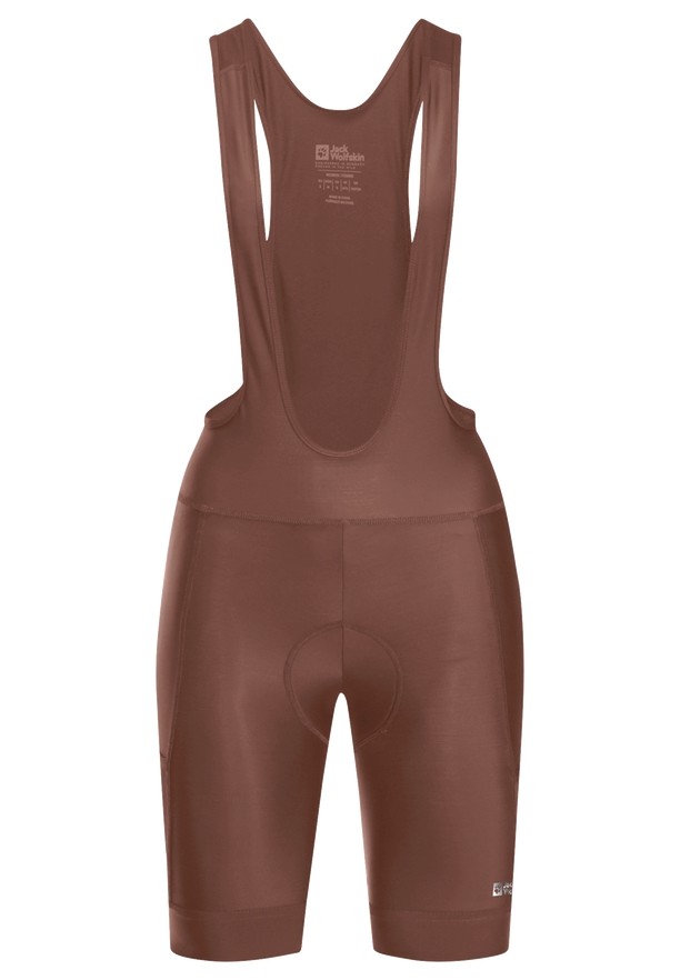 Red Women Jack Wolfskin Morobbia Bib Shorts | 35269531